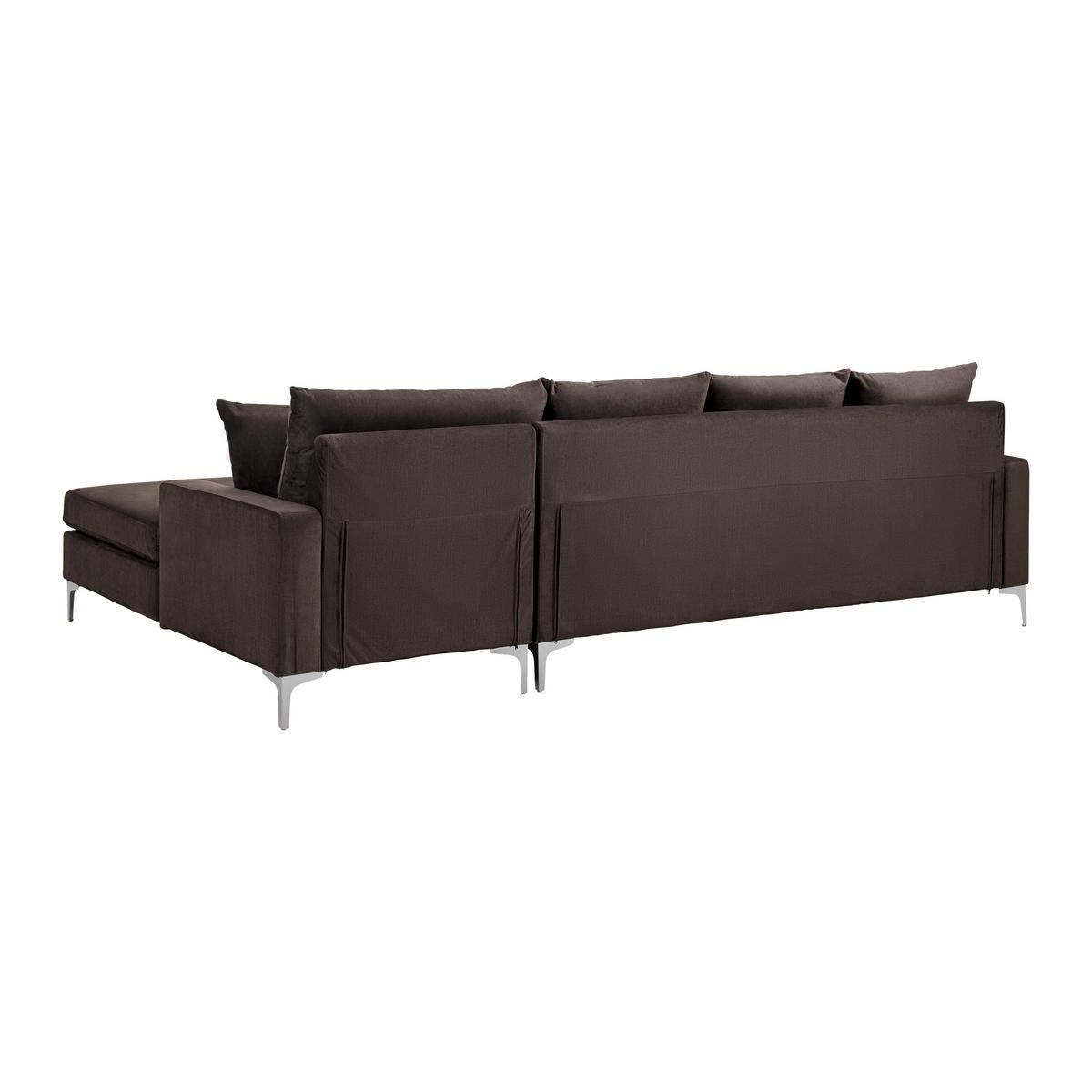 Sedežna Garnitura Alondra, S Taburejem - barve nerjavečega jekla/rjava, Moderno, kovina/tekstil (287/182/80cm) - Bessagi Home