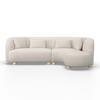 CANAPÉ D'ANGLE ALBA - crème/couleur chêne, MODERN, textile/bois (256/166cm) - Bessagi Home
