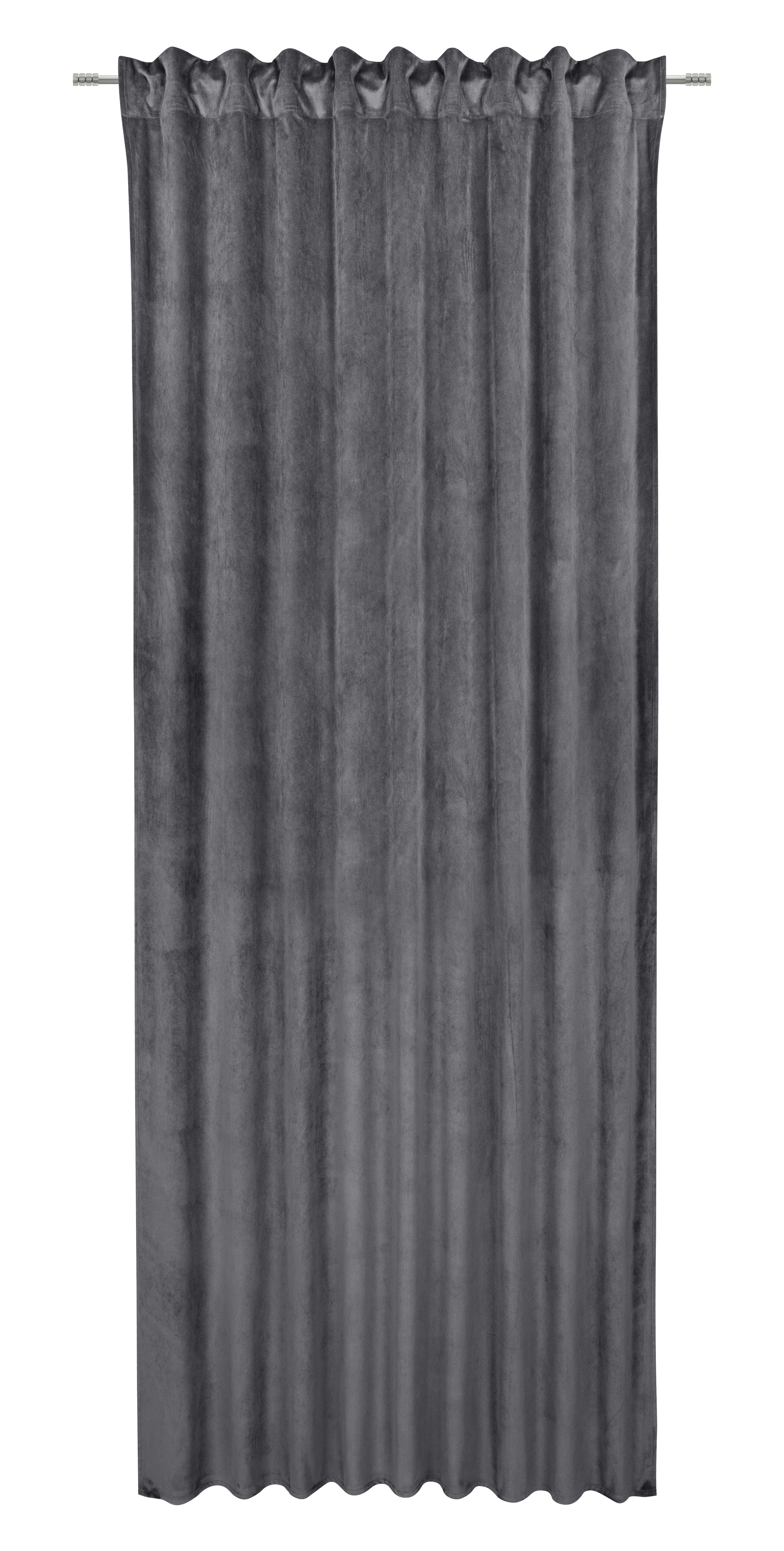 Končana Zavesa Bianca - siva, Konvencionalno, tekstil (140/245cm) - Modern Living