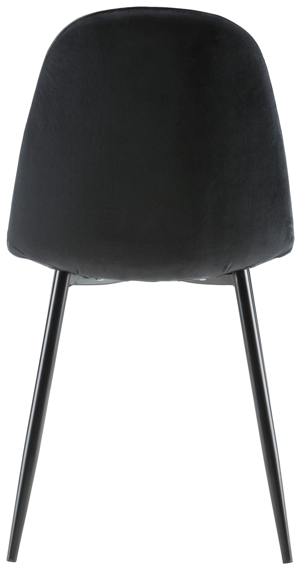 Stol Lio, Črna, Žamet - črna, Moderno, kovina/tekstil (43/86/55cm) - Bessagi Home