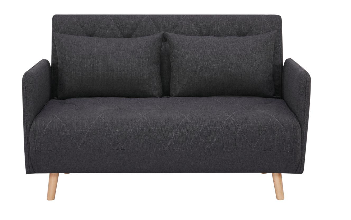 Zofa S Posteljno Funkcijo Dorry, Črna - črna/naravne barve, Moderno, tekstil/les (132/81/90cm)