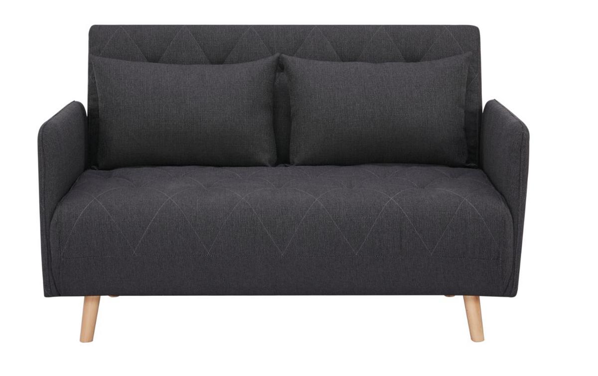 Zofa S Posteljno Funkcijo Dorry, Črna - črna/naravne barve, Moderno, tekstil/les (132/81/90cm)