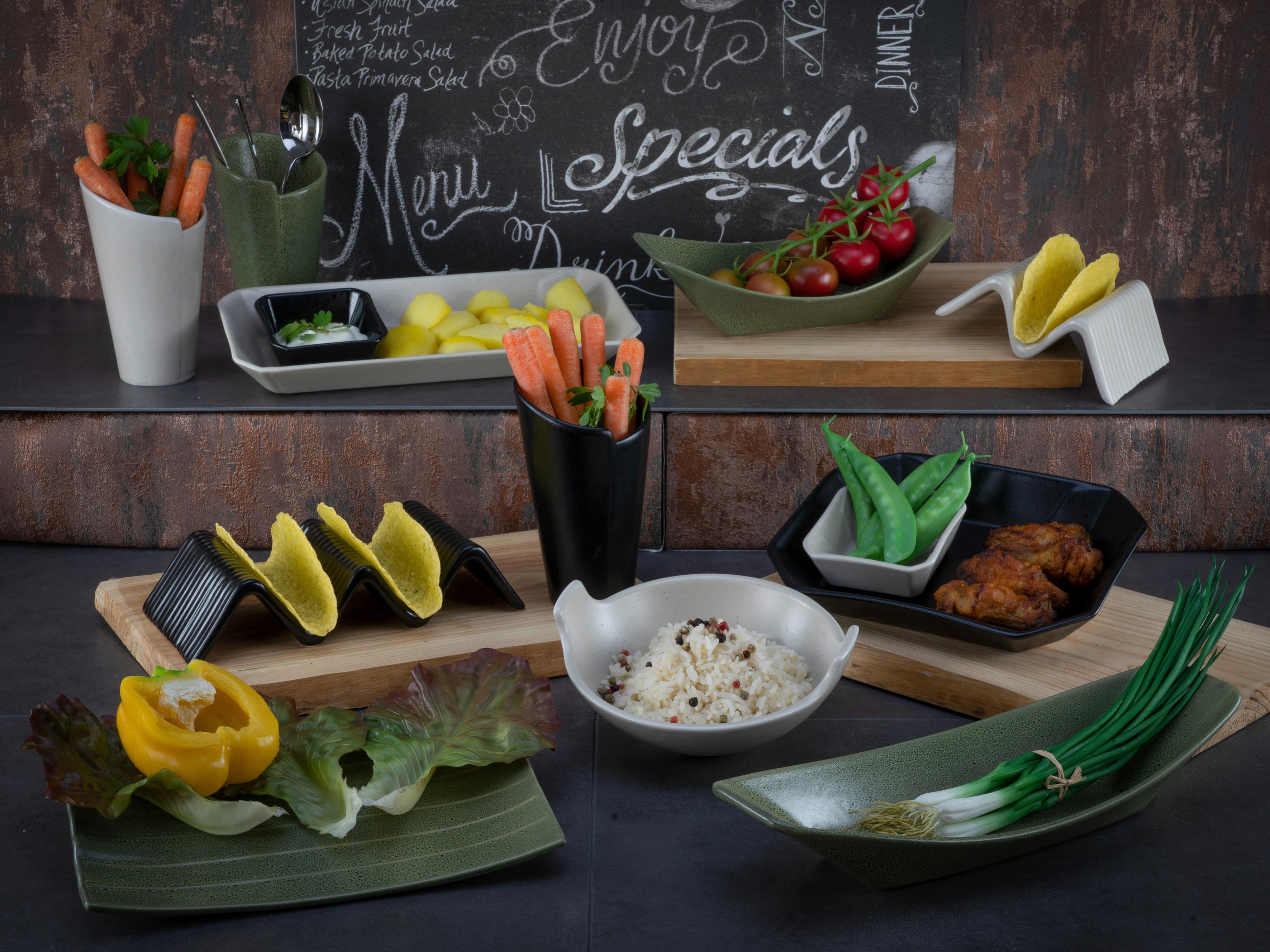 Set Podstavkov Street Tray Kebab, 2-Delni - črna, Basics, keramika (30/13cm) - Creatable