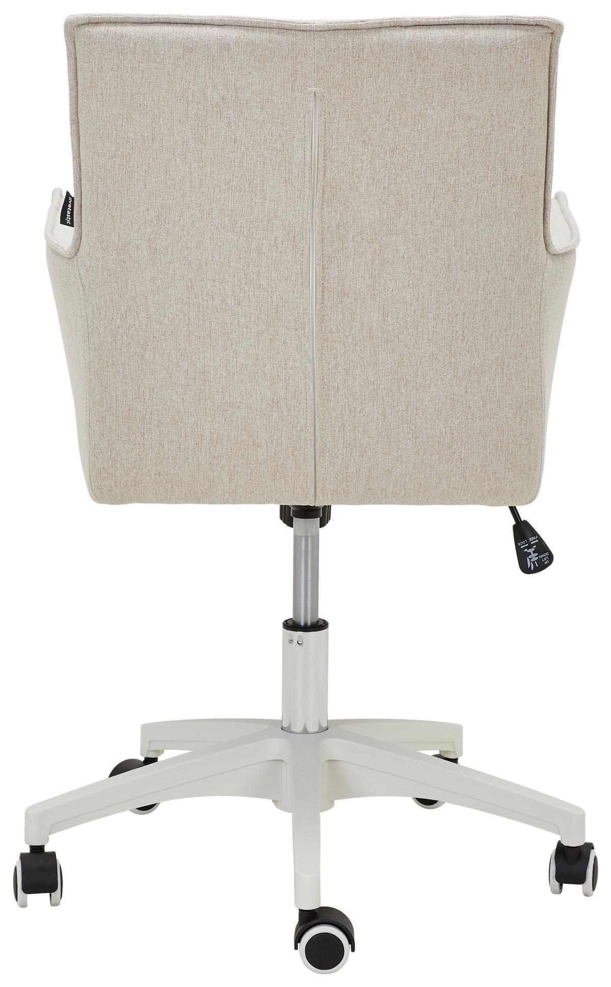 KRZESŁO OBROTOWE EDWIN - beżowy/ciemnoszary, Modern, tworzywo sztuczne/tkanina (60/79-89/63cm) - Livetastic