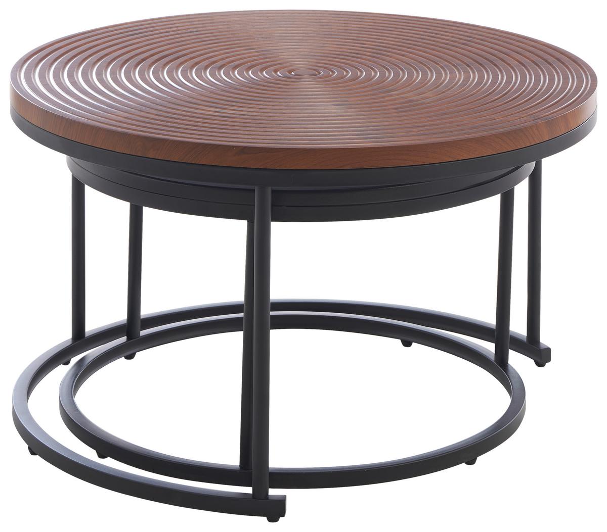 Catania Set Stolića 2/1 - boje oraha/crna, Design, drvni materijal/metal (75/55/45/37cm) - Modern Living