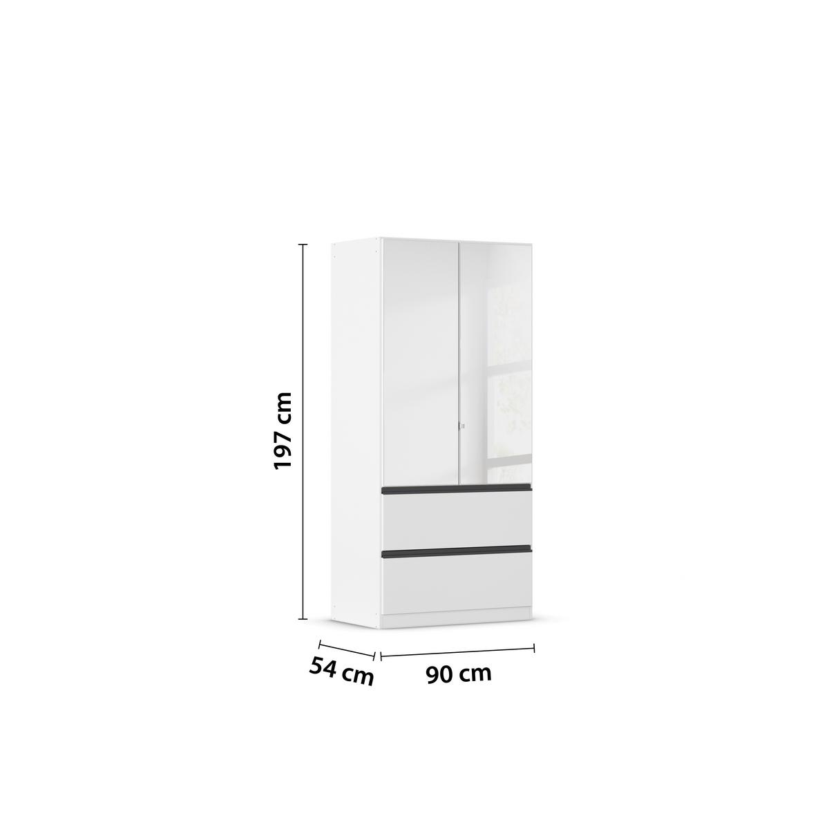 Omara S Klasičnimi Vrati Costa, Bela, Siva - siva/bela, Moderno, leseni material (91/197/54cm) - Rauch Möbel