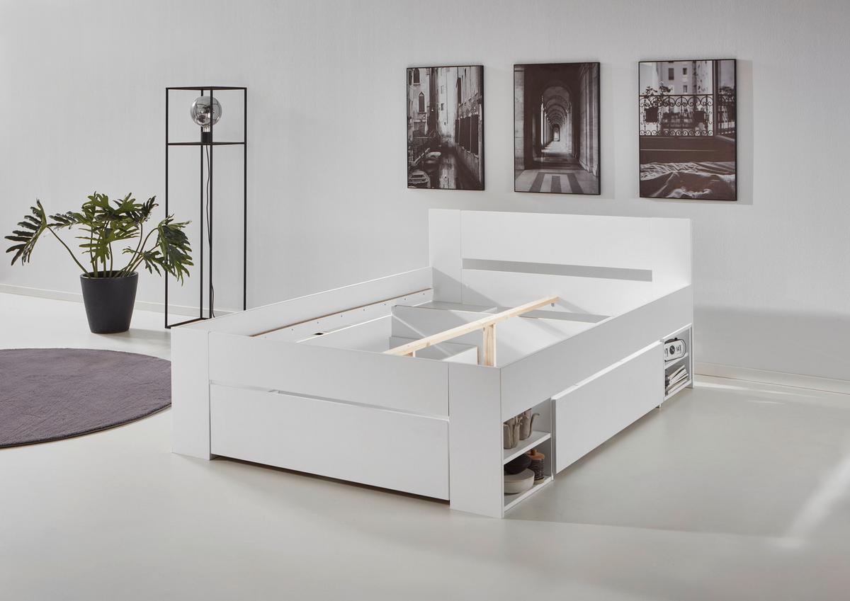 Postelja S Predalom Azurro 2-120 - bela, Moderno, leseni material (120/200cm) - Mömax