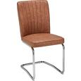 Schwingstuhl in Braun/chromfarben - Chromfarben/Grau, MODERN, Textil/Metall (46,5/93/60cm) - MODERN LIVING