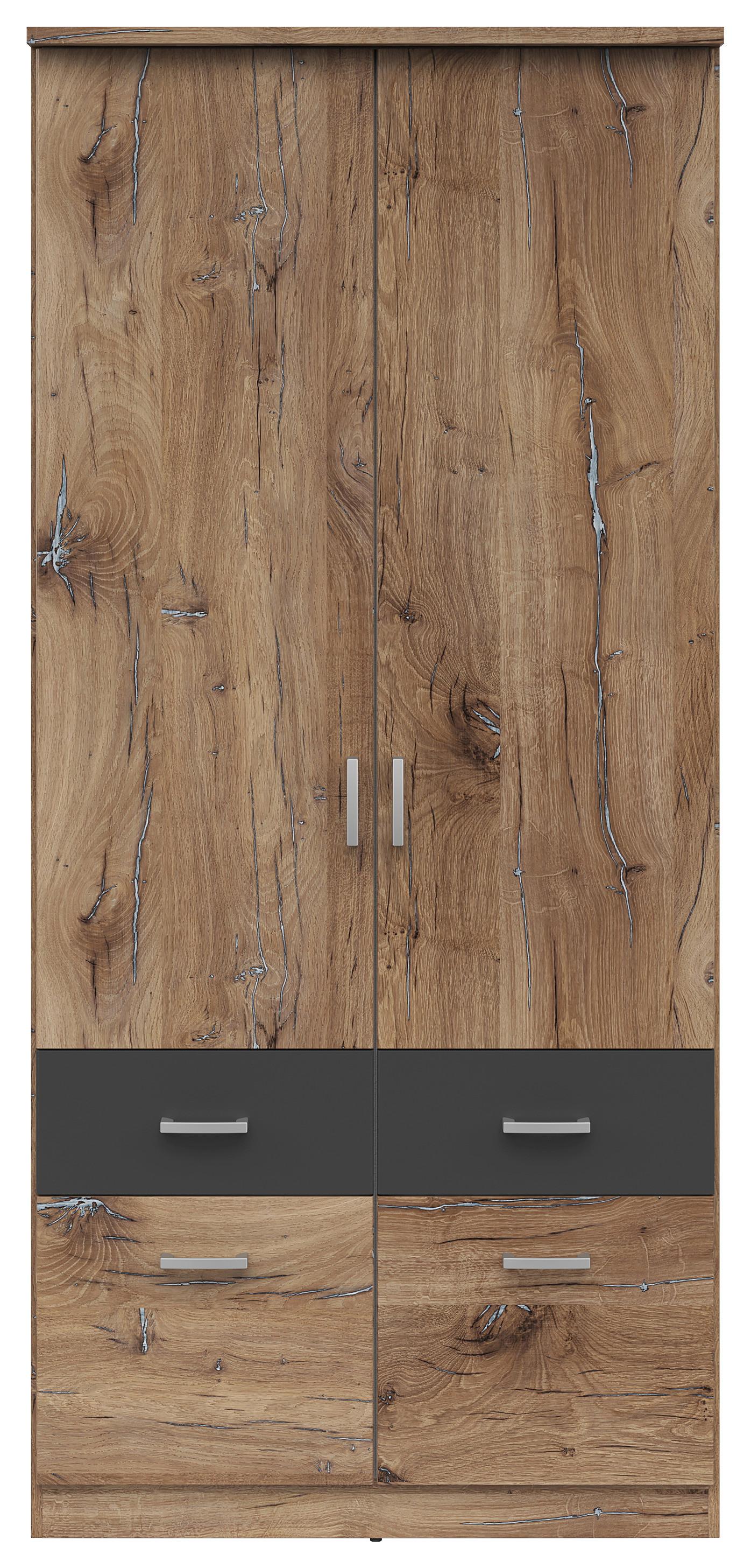 Ormar Za Odjeću Brando - srebrne boje/boje grafita, Konvencionalno, drvni materijal/plastika (91/199/58cm)