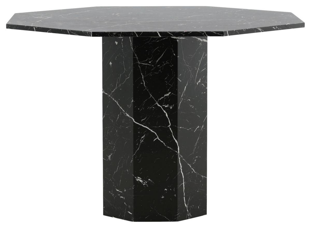 Esstisch Marbs Ø ca. 110 cm Marmoroptik - Schwarz, Design, Holzwerkstoff (110/110/75cm) - Livetastic