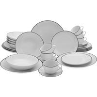 Kombinirani Servis Luna Black Line, 30-Delni - črna/bela, Basics, keramika - Creatable