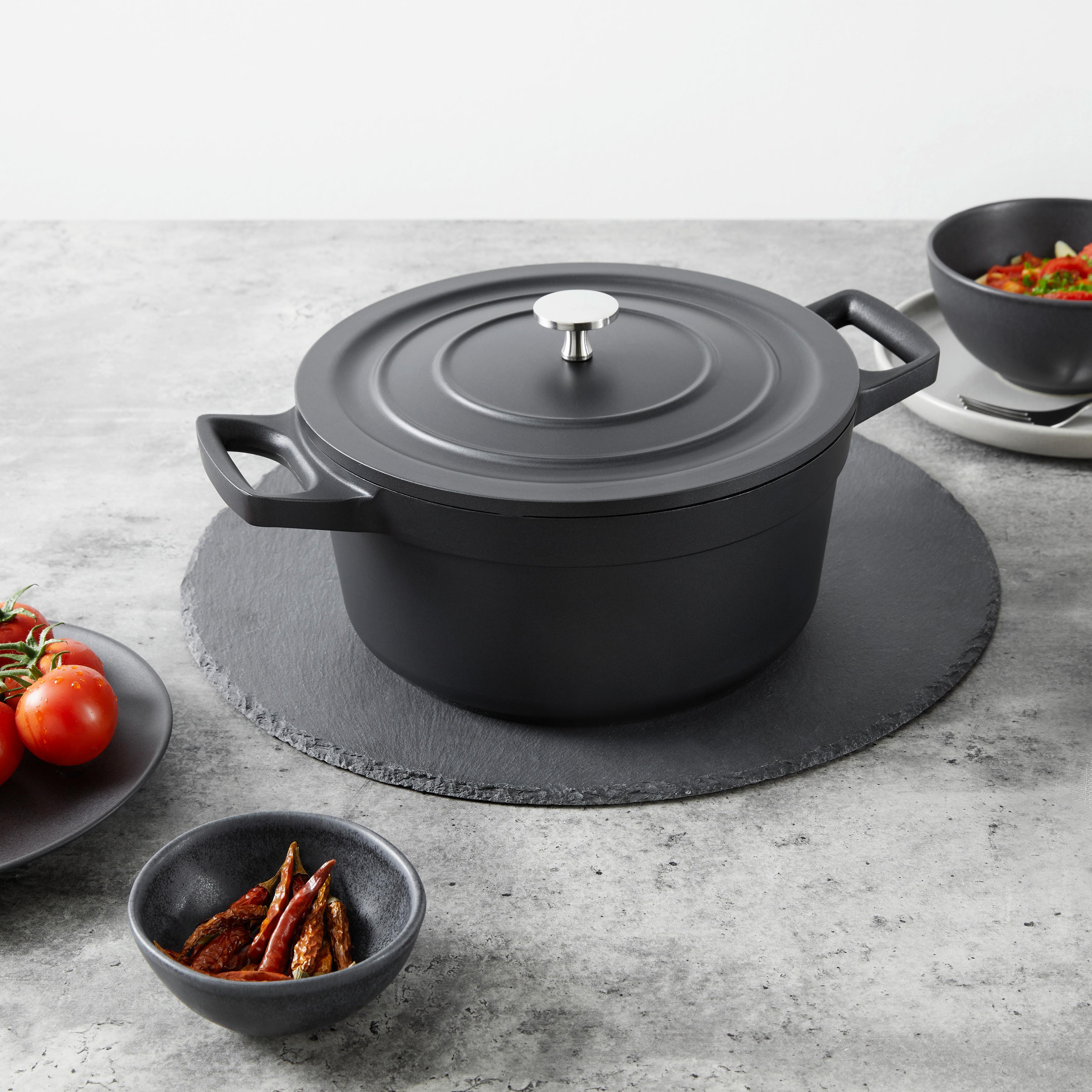 Kochtopf Tradition in Schwarz Ø 24cm - Schwarz, MODERN, Metall (24/10,8cm)