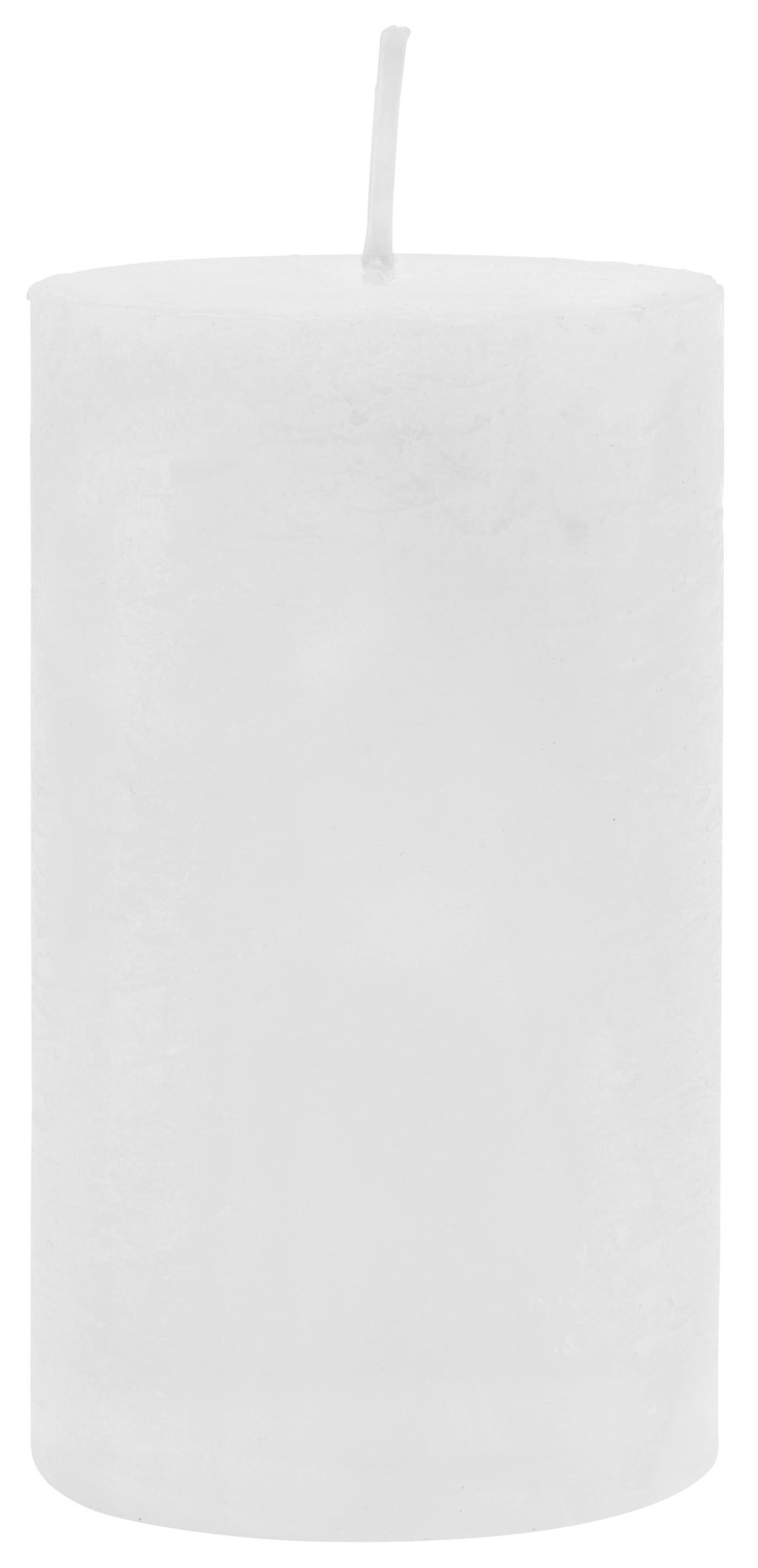 Stumpenkerze Lia in Weiß - Weiß, MODERN (6,8/12cm) - Premium Living