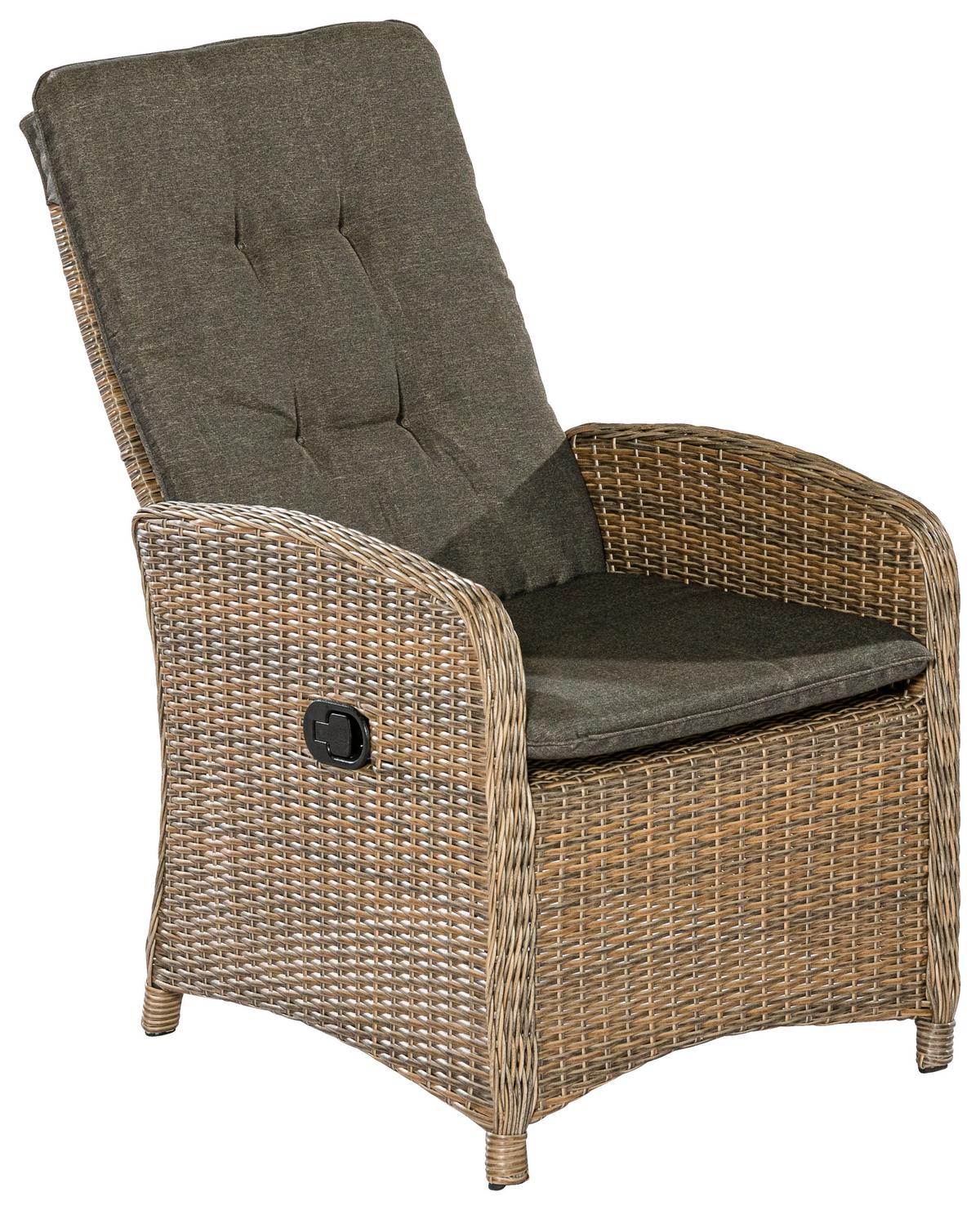 GARTENSET ATRANI - Grau, MODERN, Kunststoff/Textil - Gardenson