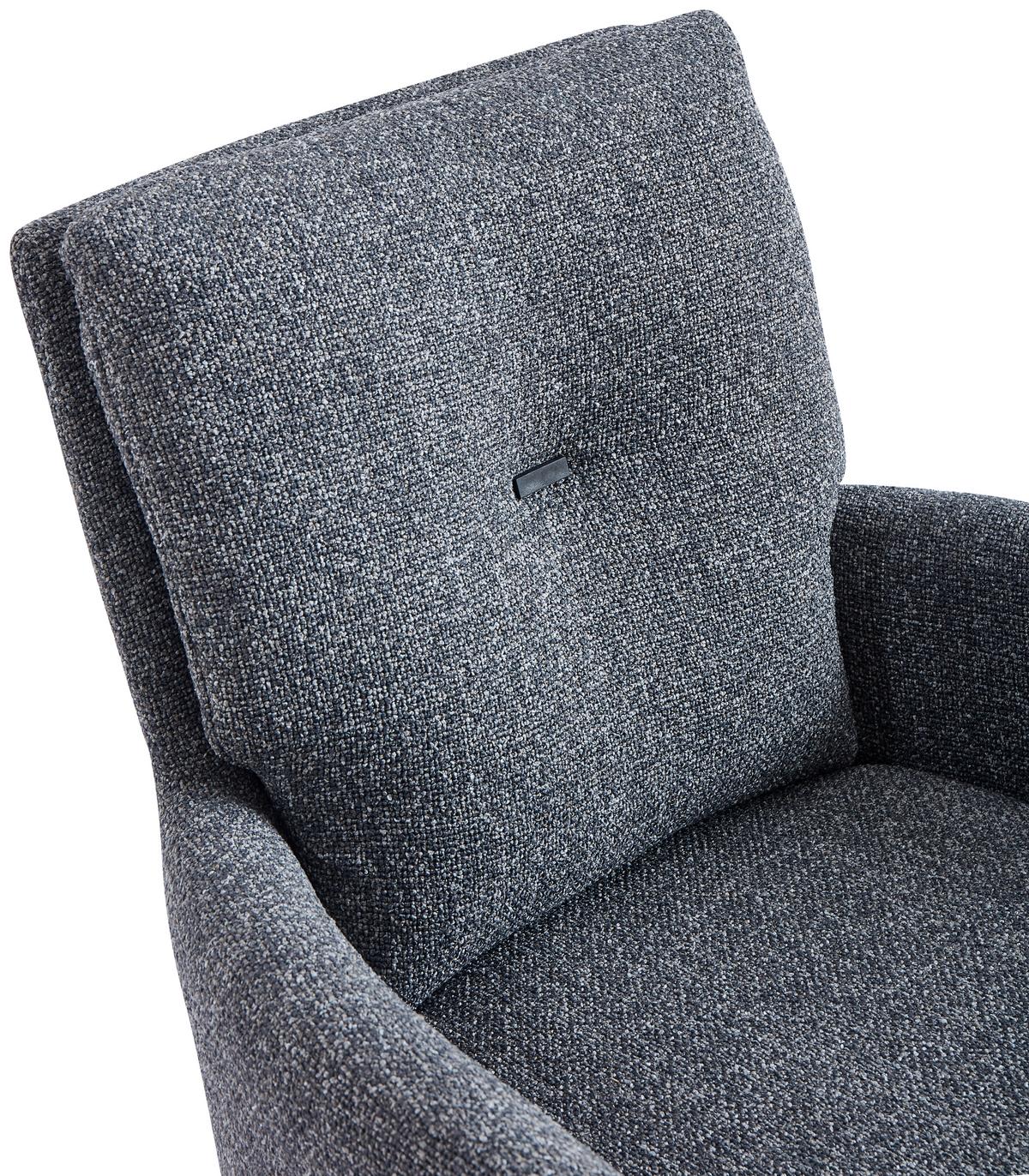 KRZESŁO Z PODŁOKIETNIKAMI MOLLY -EXKLUSIV- - kolor dębowy/antracytowy, Design, drewno/tkanina (60,5/88/67cm) - Novel