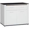 Komoda Alassio Alsk12 - bijela/boje grafita, Moderno, drvni materijal/plastika (109/86,2cm) - Modern Living