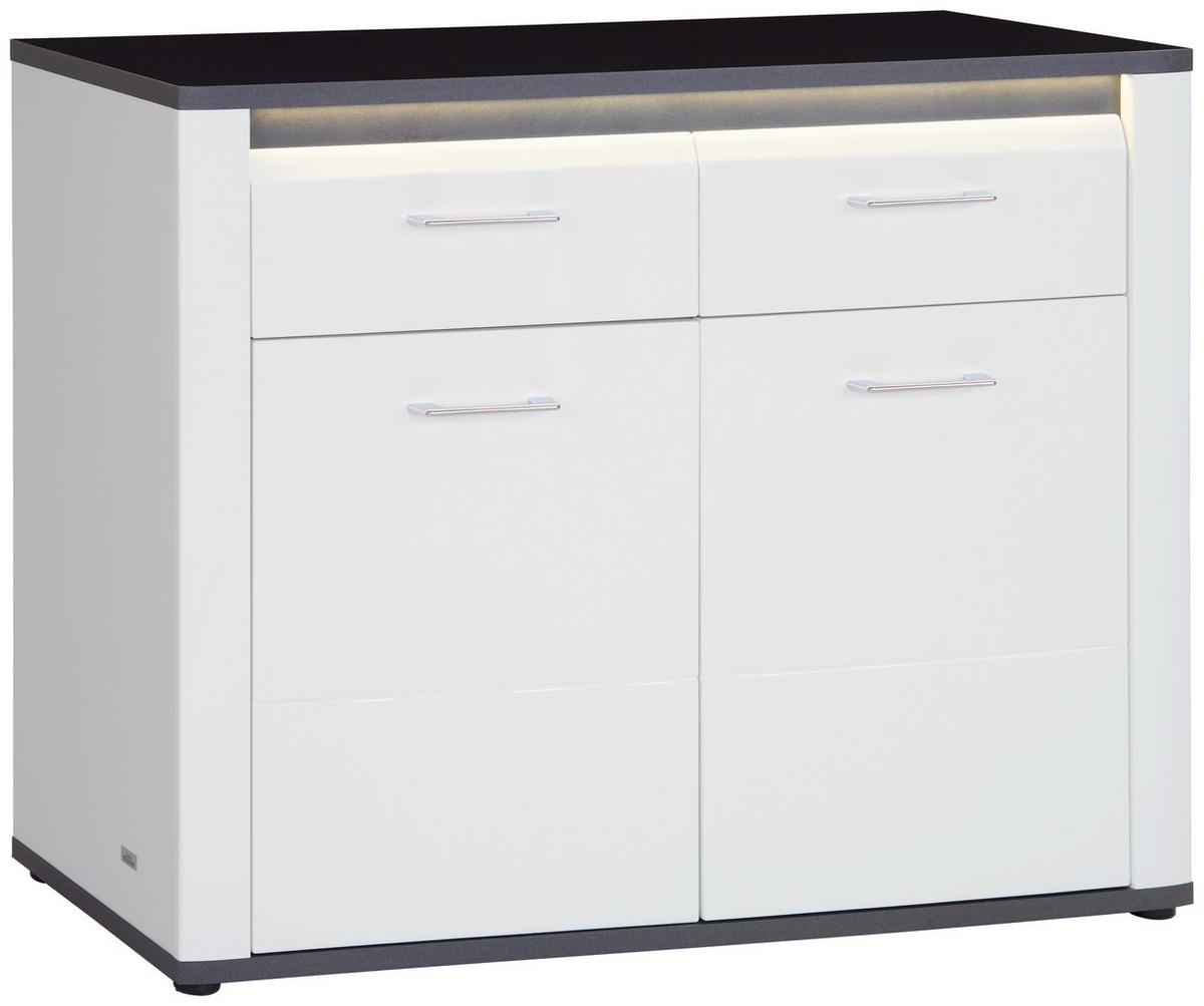 Comodă Alassio - alb/grafit, Modern, material pe bază de lemn (109/86,2cm) - Modern Living