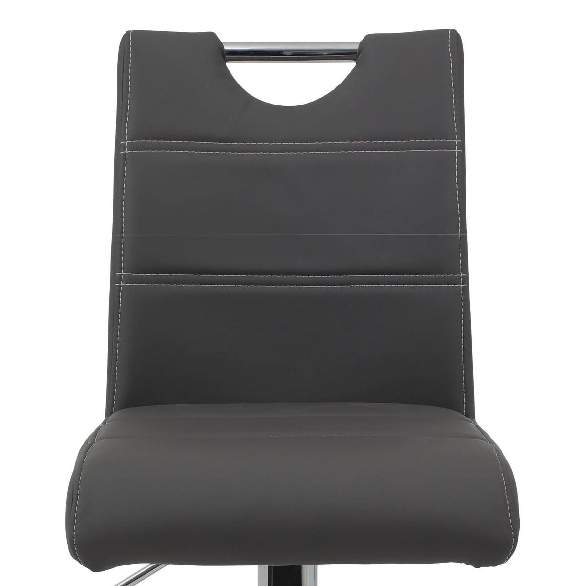 Barhocker Set mit Lehne und 360°drehbar 2-tlg Miranda Grau - Chromfarben/Weiß, MODERN, Textil/Metall (38/97-119/50cm) - MID.YOU