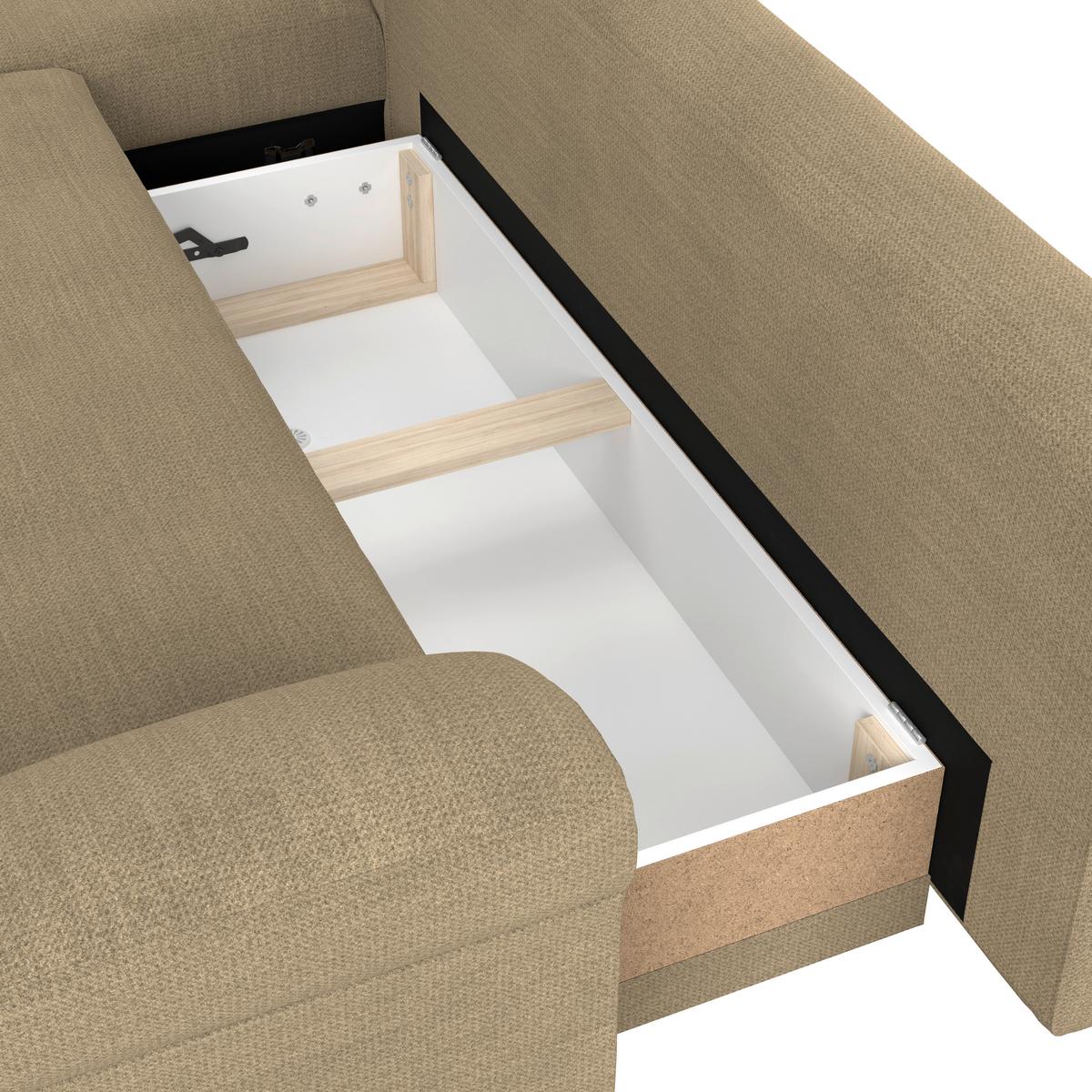 Kutna Garnitura Mendoza - bež/crna, Konvencionalno, tekstil (197/309cm) - Modern Living