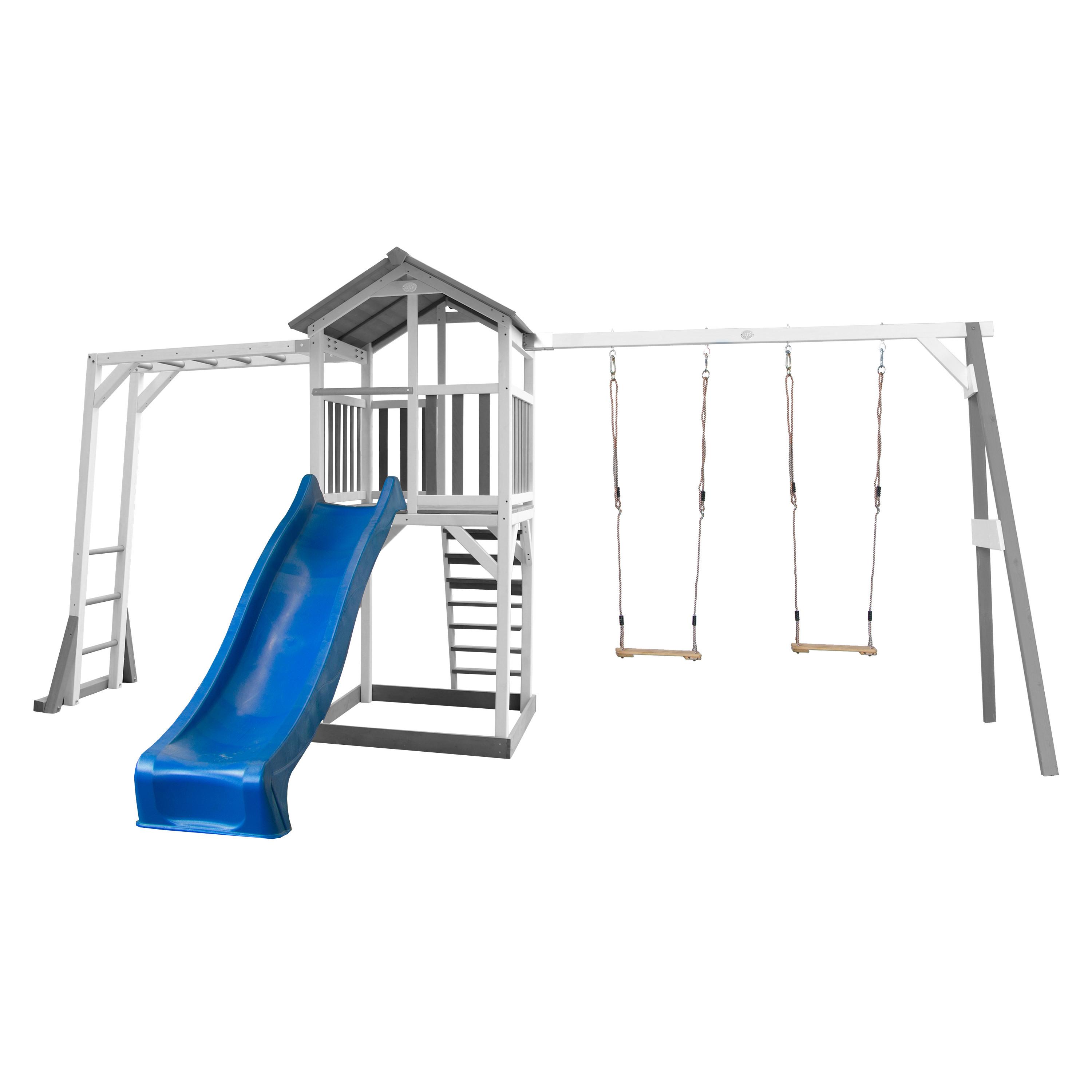 Spielhaus Beach Tower aus Zedernholz - Blau/Weiß, Basics, Holz (519/241.9/349cm) - Ambia Garden