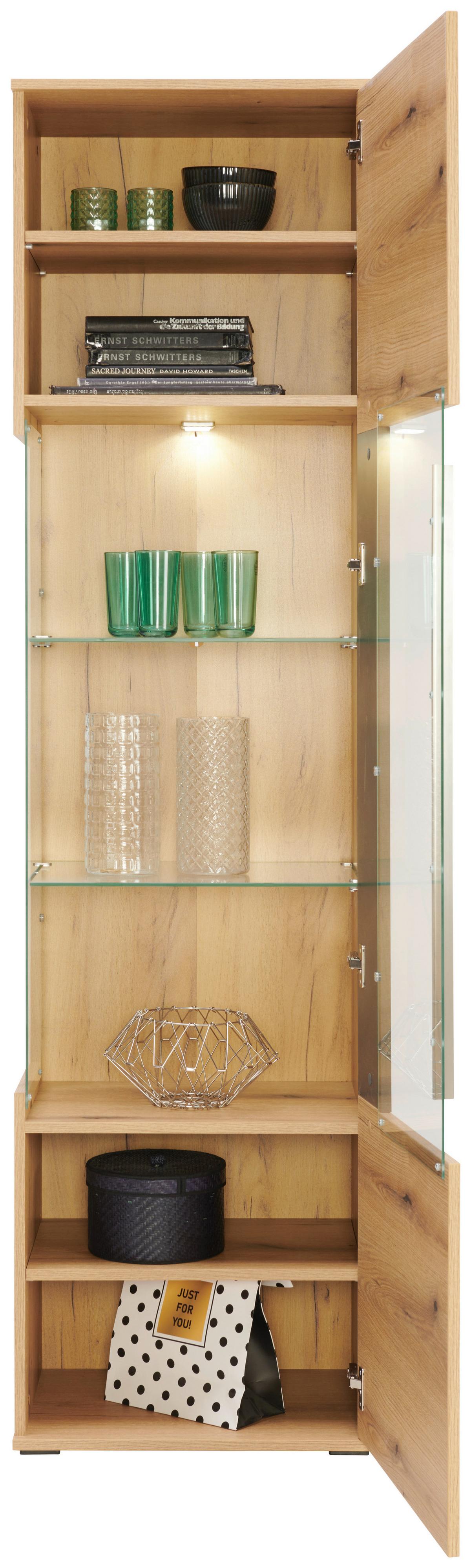 Vitrină LIMIT - Modern, sticlă/material pe bază de lemn (52/201/40cm) - Modern Living