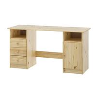 Schreibtisch Kiefer Echtholz ca. 144x54x73 cm. LxBxH - Naturfarben, Natur, Holz (144/54/73cm) - Livetastic