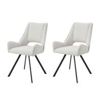 STUHL-SET HELEN - Creme/Schwarz, Modern, Textil/Metall (56/91/63cm) - MID.YOU