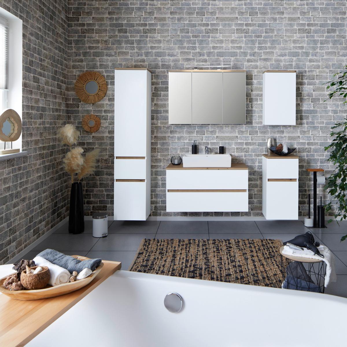 Omarica Za Pod Umivalnik Marbella, Bela, Hrast - bela, Moderno, leseni material/keramika (100/64,5/47cm) - Mömax