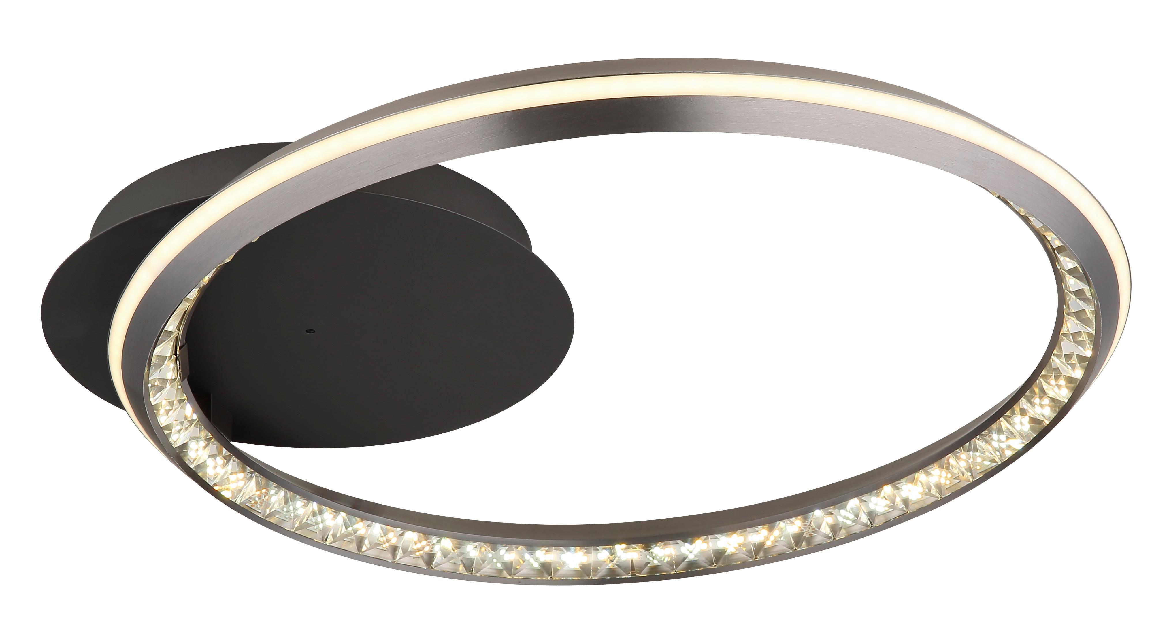 LED-DECKENLEUCHTE 67329-30 ALAINA - Opal/Grau, Design, Kunststoff/Metall (53/50/8cm) - Globo