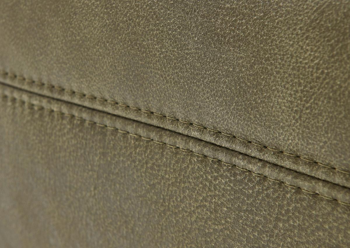 Wohnlandschaft Erling in Leder Olive - Beige/Schwarz, MODERN, Leder/Metall (322/89/187cm) - Premium Living