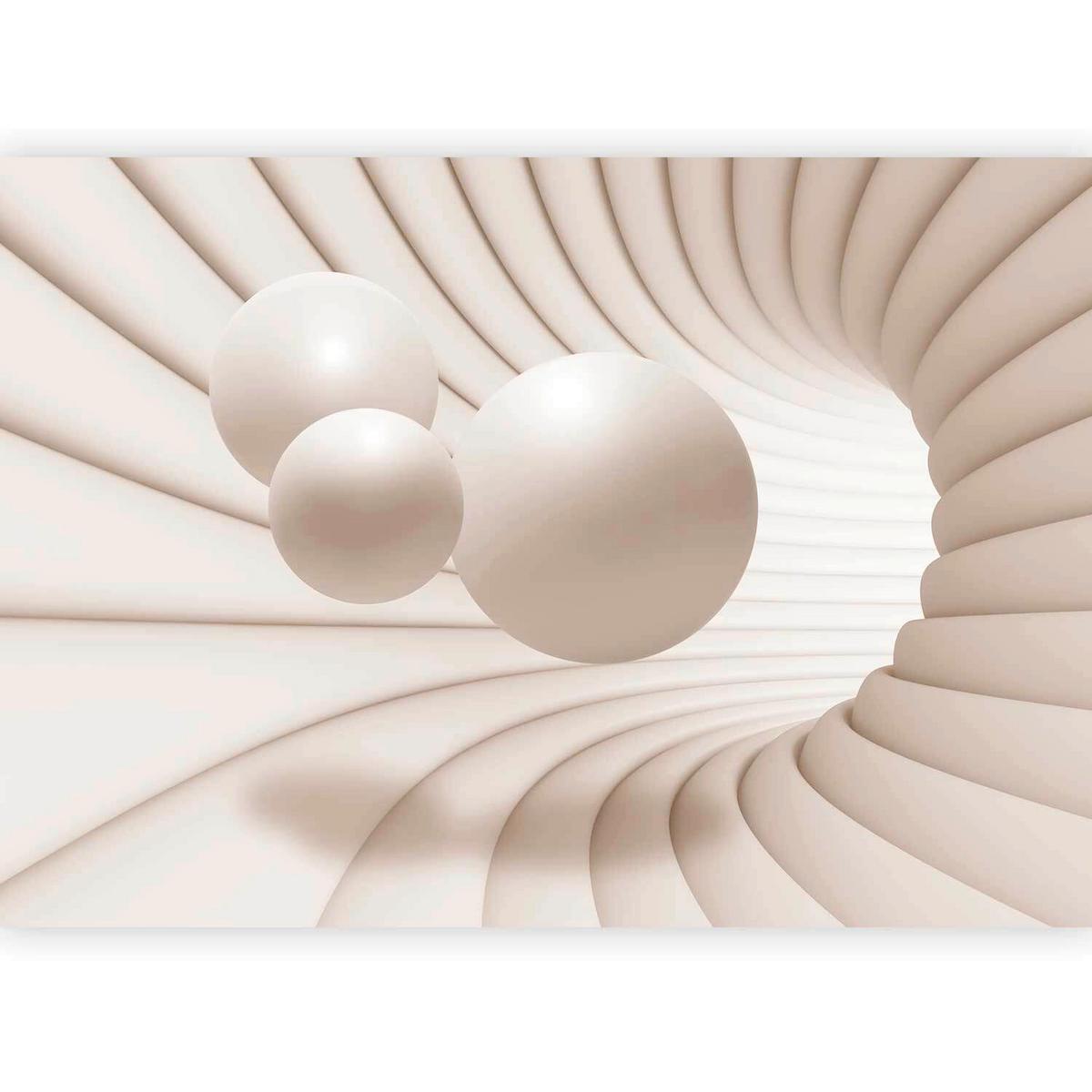 Fototapeta Balls In The Tunnel, 150x105cm - bela/bež, Basics, tekstil (150/105cm) - artgeist