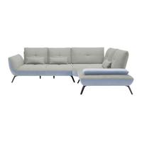 Wohnlandschaft Trendy Silberfarben/Hellgrau - Silberfarben/Hellgrau, MODERN, Holzwerkstoff/Textil (310/93/250cm) - Premium Living