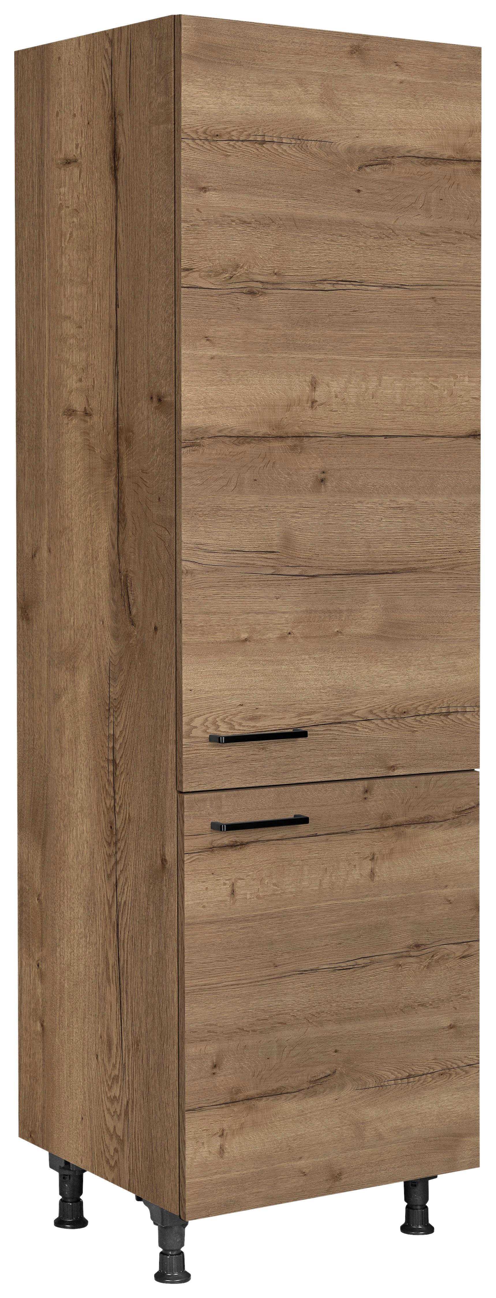 Geräteumbauschrank Structura Eiche dunkel - Eiche dunkel/Schwarz, MODERN, Holzwerkstoff/Metall (60/216,6/58cm) - Nobilia