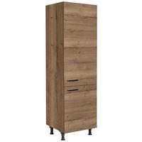 Geräteumbauschrank Structura Eiche dunkel - Eiche dunkel/Schwarz, MODERN, Holzwerkstoff/Metall (60/216,6/58cm) - Nobilia