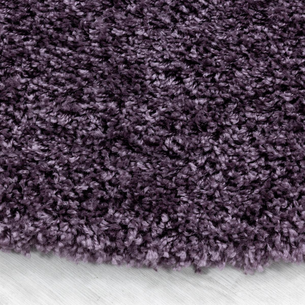 Hochflorteppich Sydney Violett Ø ca. 80cm - Violett, Basics, Textil (80cm)