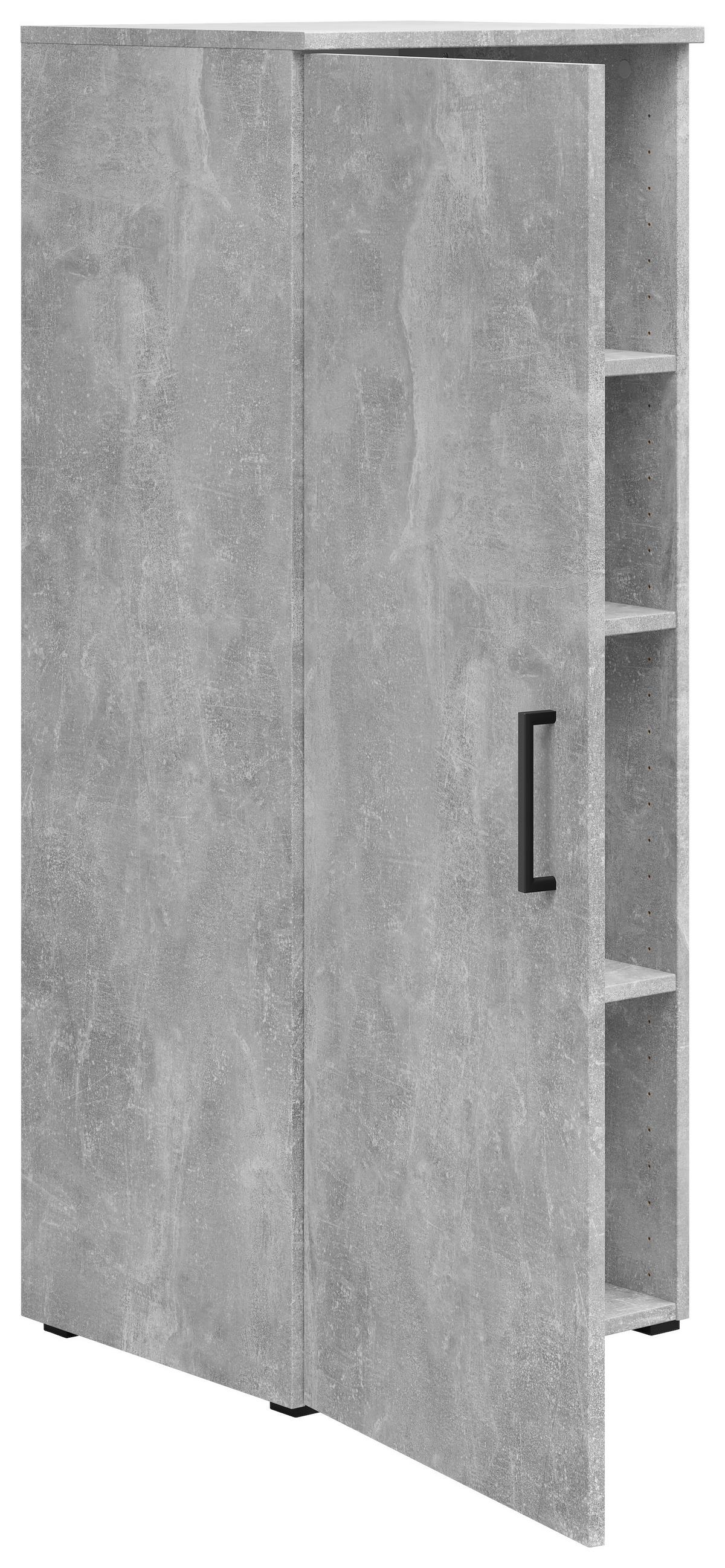 Kommode Multistauraum Betonoptik - Anthrazit/Schwarz, Modern, Holzwerkstoff/Kunststoff (45cm) - Premium Living