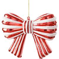 Christbaumanhänger Figures Weiß/Hellrot - Hellrot/Weiß, Glas/Textil (13/11/3,5cm) - Mömax