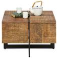Couchtisch aus Mangoholz massiv - Schwarz/Naturfarben, LIFESTYLE, Holz/Metall (60/40/60cm) - Premium Living Couchtisch aus Mangoholz massiv - Schwarz/Naturfarben, LIFESTYLE, Holz/Metall (60/40/60cm) - Premium Living