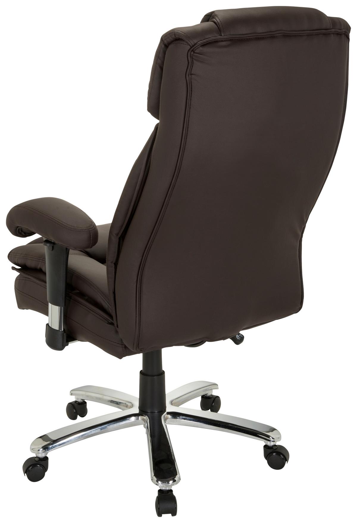 Pisarniški Stol Builder Xxl I, Temno Rjava - srebrne barve/temno rjava, Moderno, kovina/umetna masa (77/123/84cm) - MID.YOU