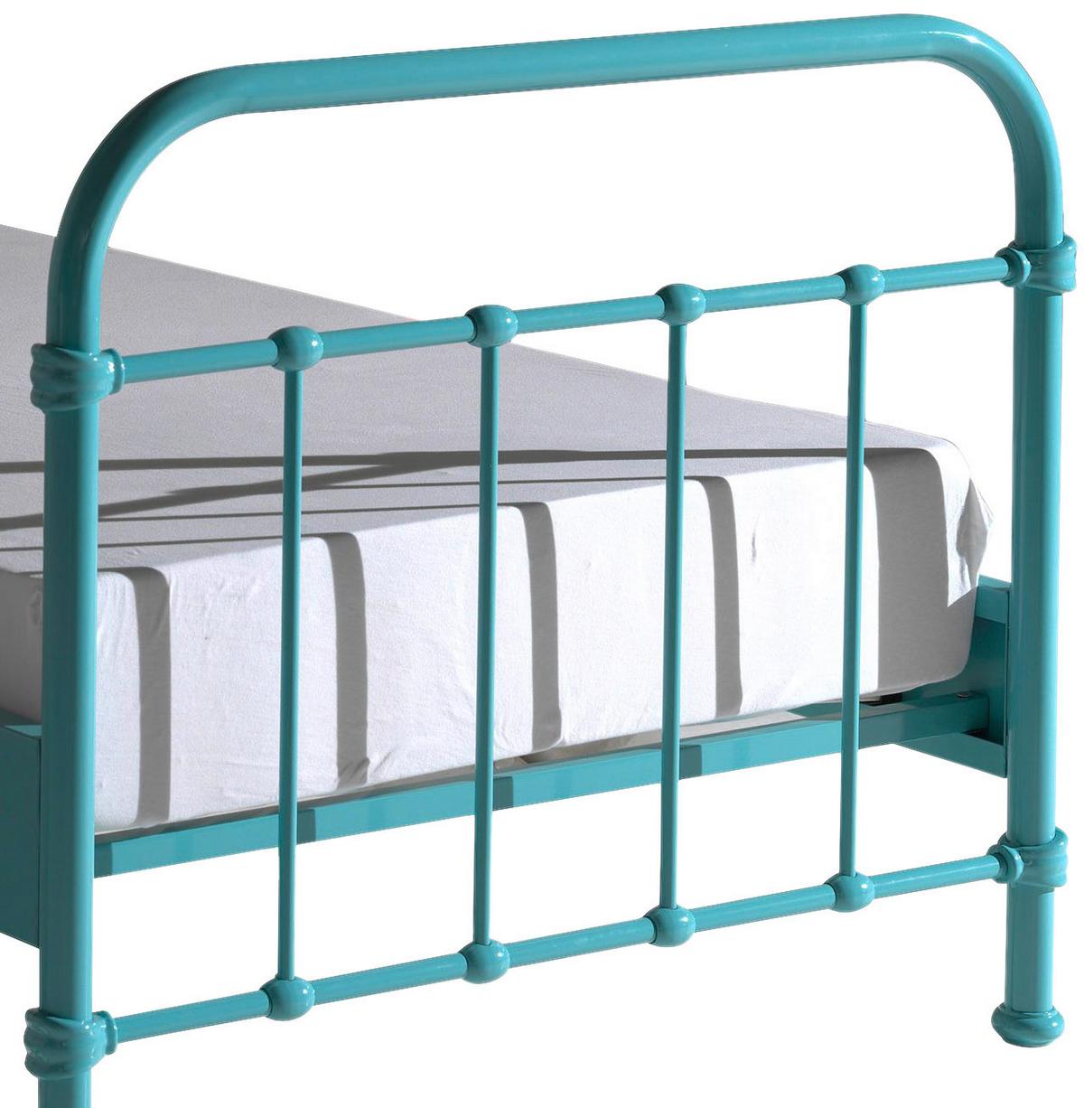 Kinder-/Juniorbett New York ca. 90x200 cm Türkis - Türkis, ROMANTIK / LANDHAUS, Metall (90/200cm) - MID.YOU