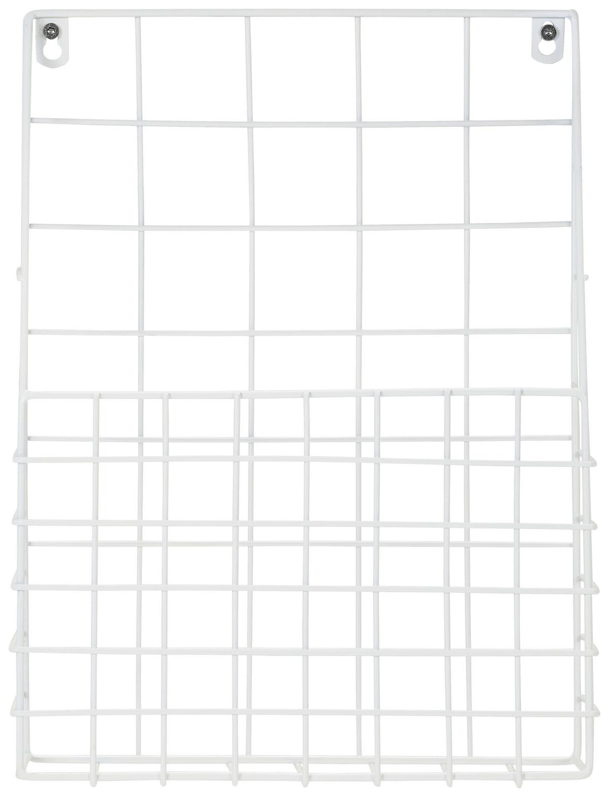 REGAŁ ŚCIENNY NEWS - biały, Trend, metal (27/35,5/8,5cm) - Carryhome