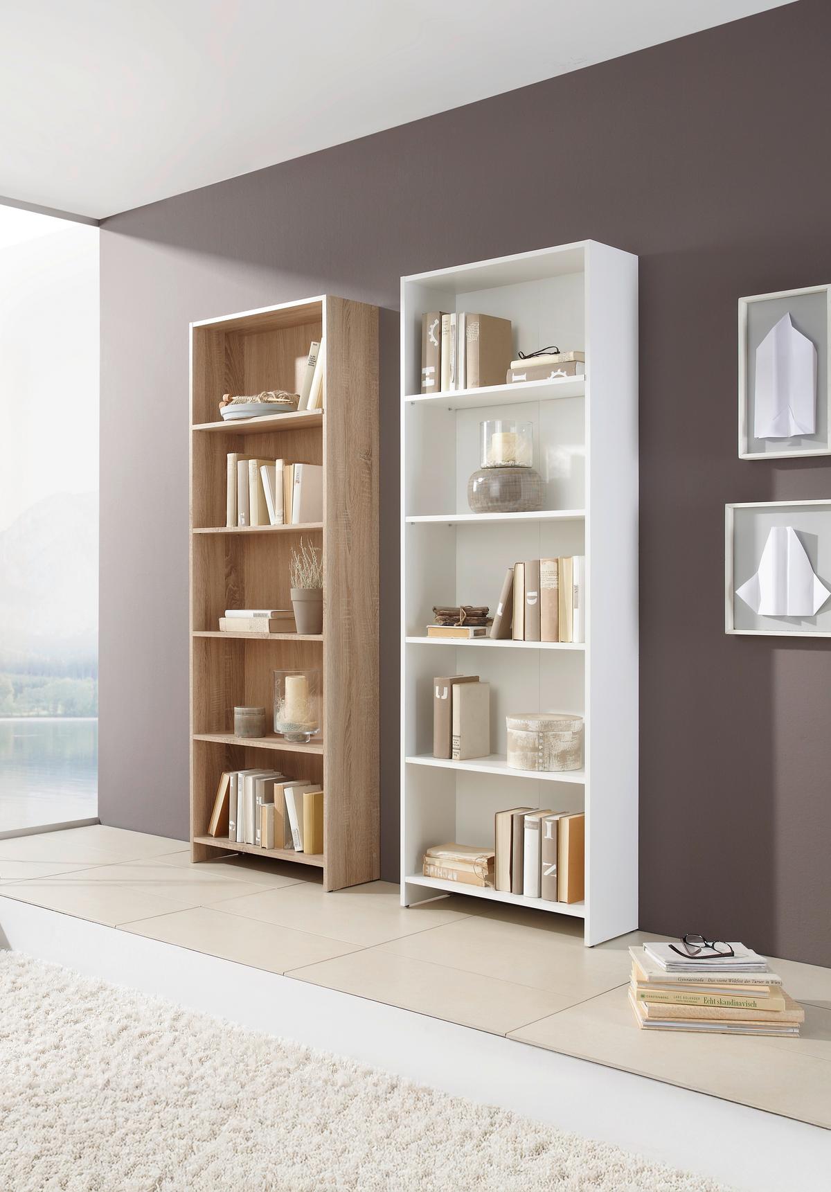 REGAŁ BOBBY   -TOP- -PV- - biały, Design, materiał drewnopochodny (60/175/24cm) - Livetastic