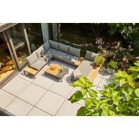 Modul-Loungegarnitur 5-tlg. Grau Teakholz - Anthrazit/Grau, KONVENTIONELL, Holz/Textil - Siena Garden