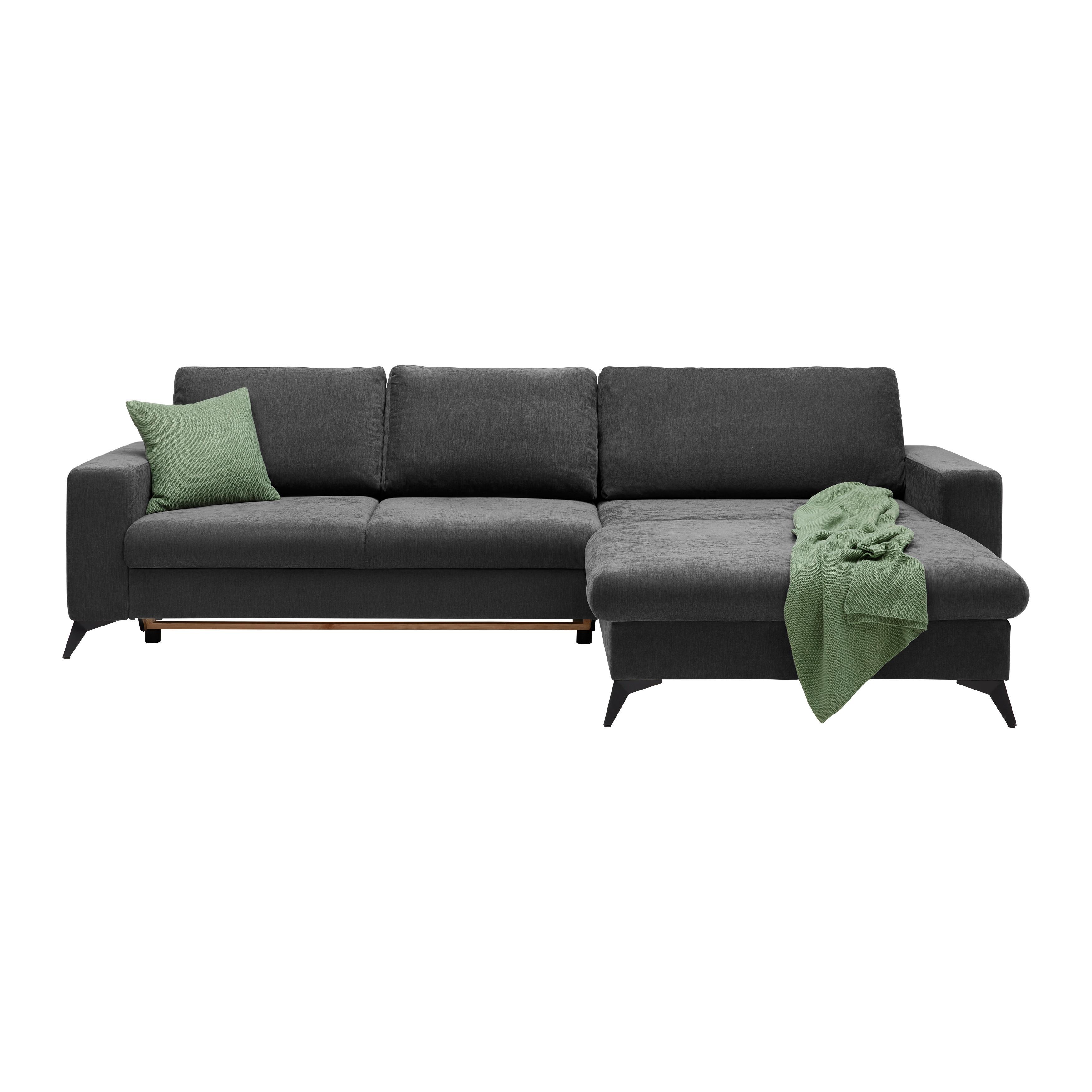 Ecksofa Sunny Schwarz - Schwarz, MODERN, Textil (290/87/178cm) - Mömax
