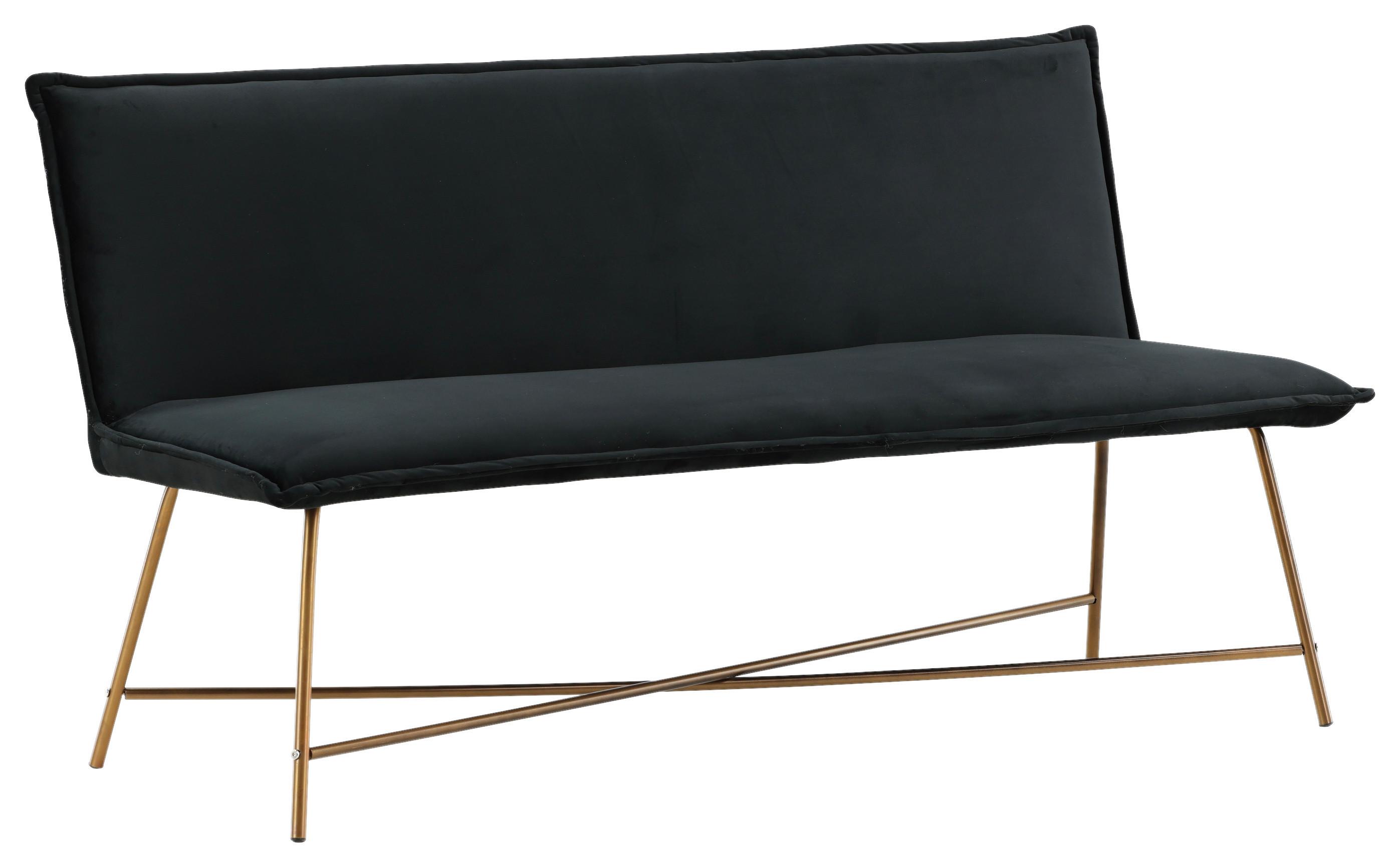 2-SITZER-SOFA PETRA - Schwarz/Kupferfarben, Design, Textil/Metall (160/86/67cm) - Livetastic