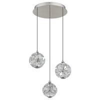 LED-HÄNGELEUCHTE 16047-3HC VIRINA - Klar/Chromfarben, Konventionell, Glas/Kunststoff (42/15cm) - Globo