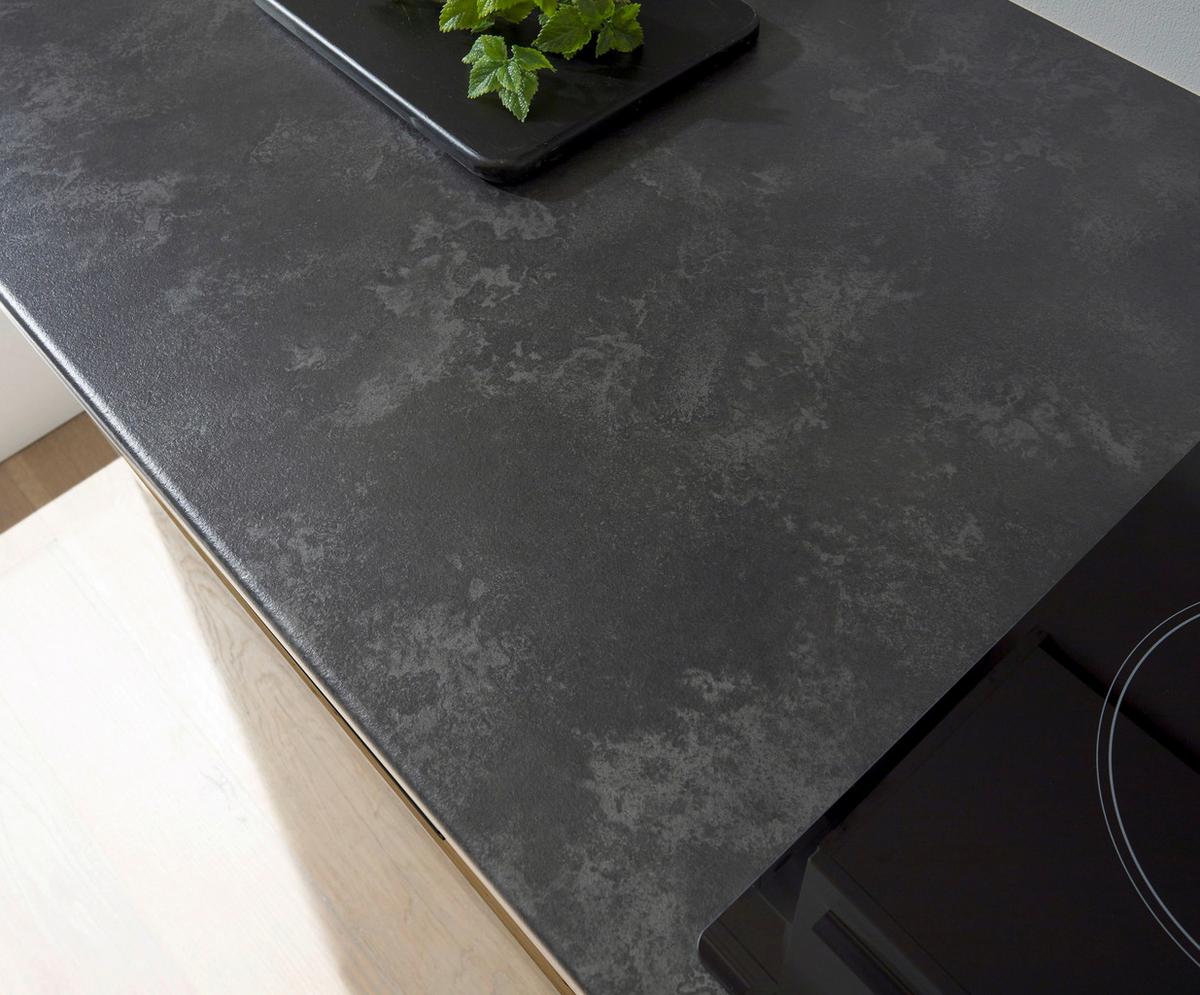 Konyhablokk Gépek Nélkül Jazz Single Z 160 Oak - barna/fekete, Trend, műanyag/faalapú anyag (160cm)