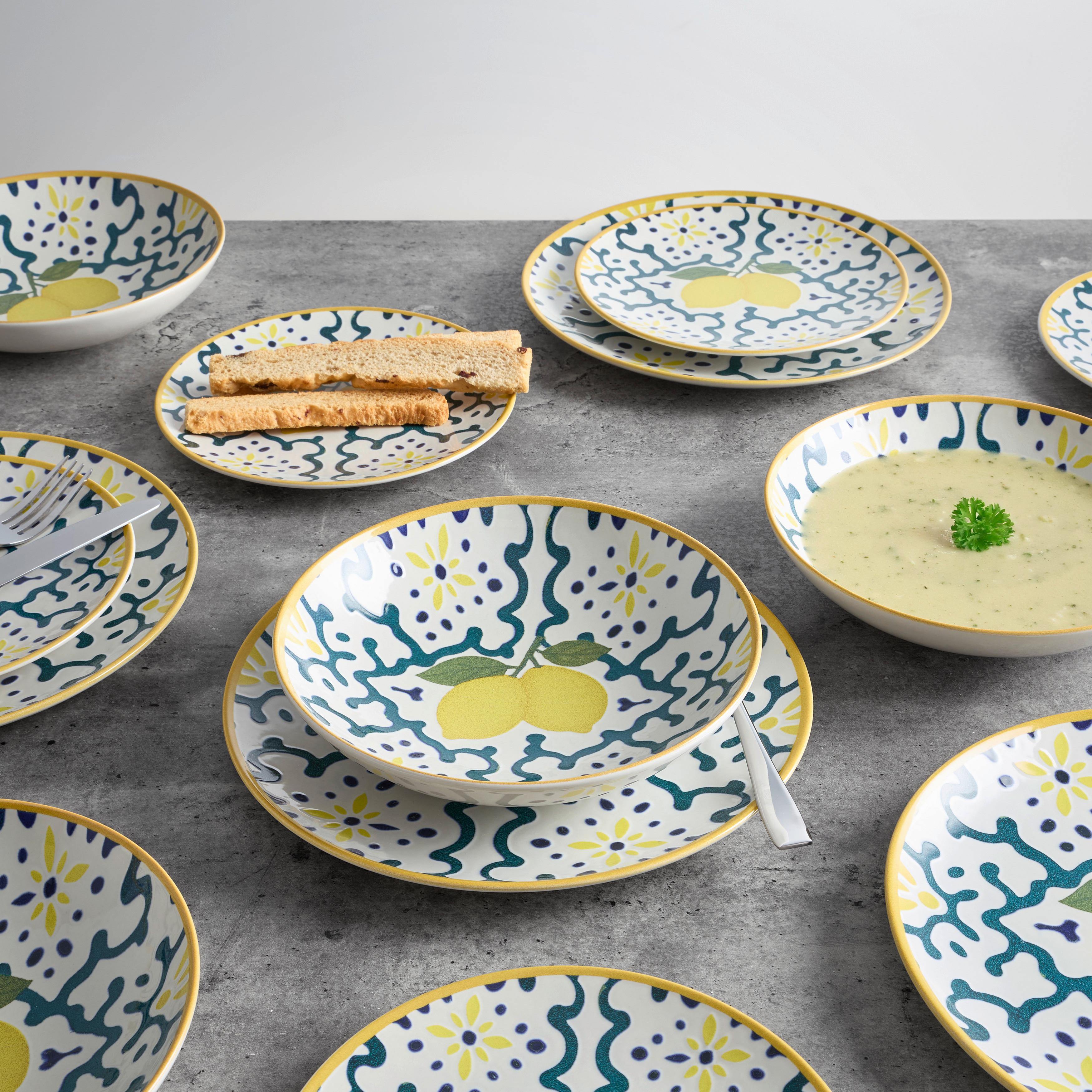 Tanjur Plitki Lemons - boje sedefa/žuta, Konvencionalno, keramika (26cm) - Mömax