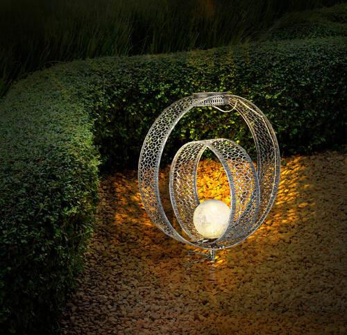 Solarna Svetilka Solar, S Sijalko - srebrne barve/prozorno, Design, kovina/steklo (30/20/42cm) - Globo