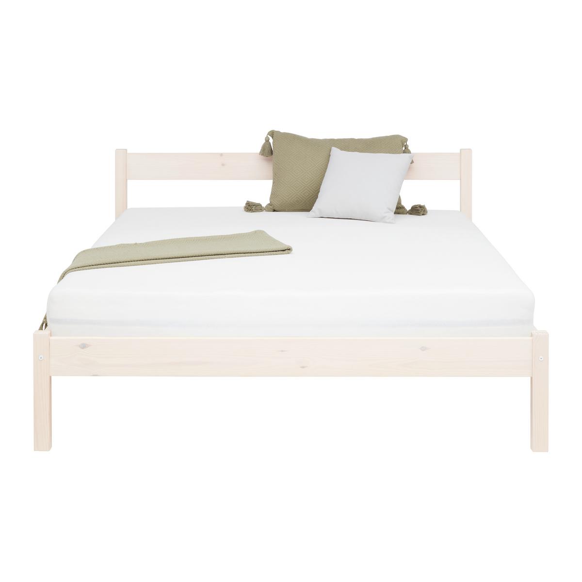 Bett Base 140 Weiß ca. 140x200cm - Weiß, KONVENTIONELL, Holz (147/70/209cm) - Based